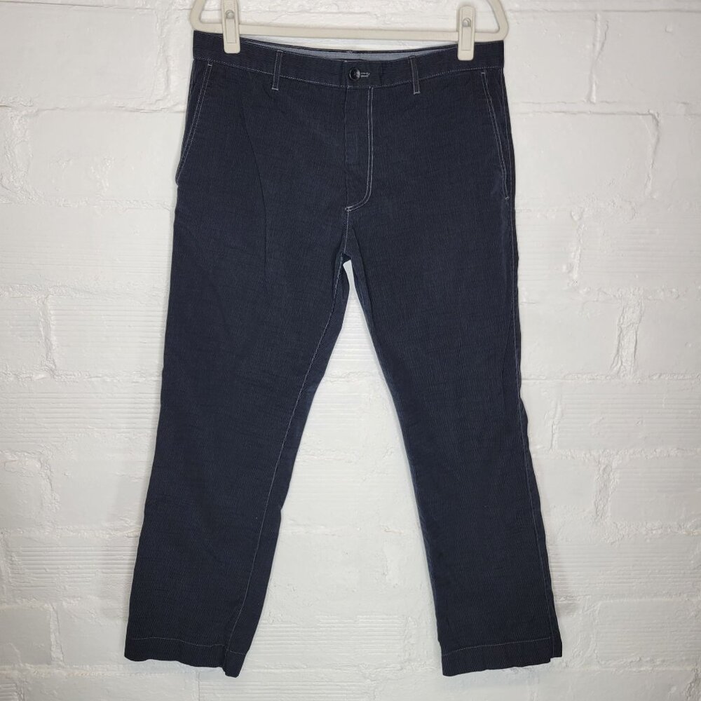 Banana Republic Men's Size 34 x 32 Pants Straight Fit Blue Pinstripe